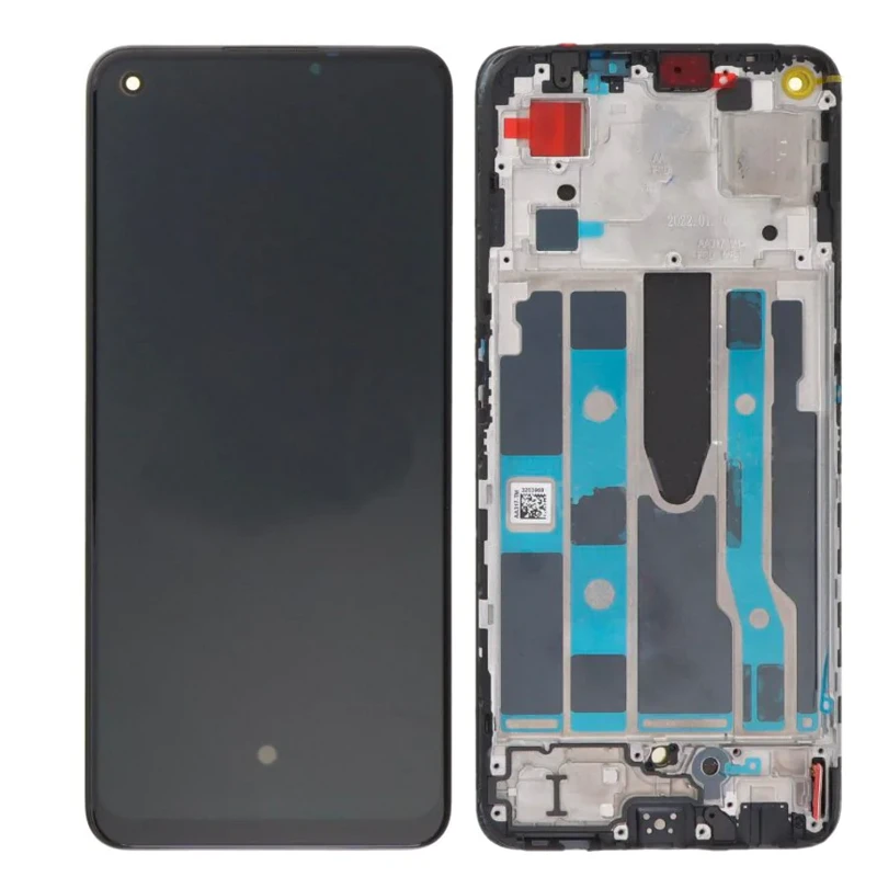 AGCUT Schermo LCD Per Oppo Find X5 Lite 5G / Reno 7 5G CPH2371 – Display Touch Incell Con Cornice Nera E Kit Attrezzi Per Riparazione