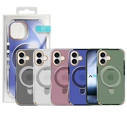 Coque Smoked Magsafe Avec une bague iPhone 16 5 Couleurs