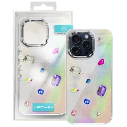 Funda Iridiscente con Piedras para iPhone 15 Pro