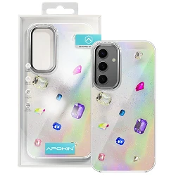 Coque Iridiscente avec des pierres pour Samsung S24/S25