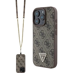 Guess IML 4G Printed Crossbody Strap Case for iPhone 16 Pro Brown (Damaged Package)