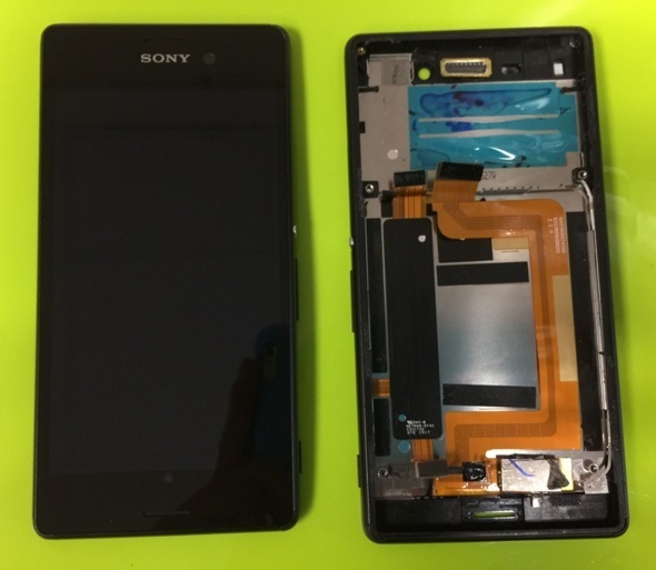 Schermo Completa + Custodia Frontale sony Xperia M4 Aqua