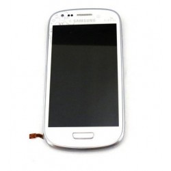 Pantalla completa + carcasa frontal Galaxy S3 Mini (i8190). LaFleur Blanco. Service Pack