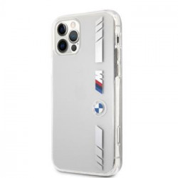 Etui PC/TPU BMW Rayures argentées iPhone 12/12  Pro Max (BMHCP12LMKTSS)