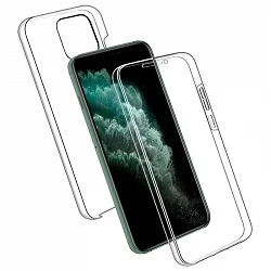 Funda Doble iPhone 11 PRO Max 6.5 Silicona Transparente Delantera y Trasera