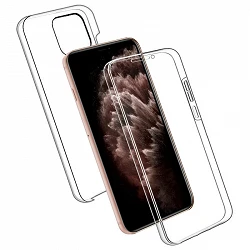 Case double iPhone 11 PRO 5.8 silicone Transparent front and rear
