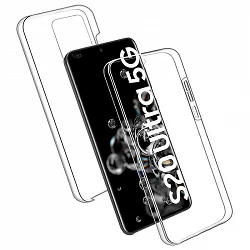 Case double Samsung Galaxy S20 Ultra silicone Transparent front and rear