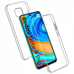 Case double Xiaomi Redmi Note 9s/ Pro silicone Transparent front and rear