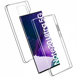 Case double Samsung Galaxy Note 20 Ultra silicone Transparent front and rear