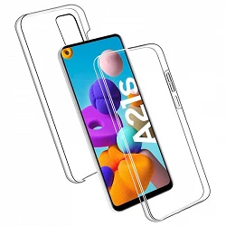 Coque Double Samsung Galaxy A21S Silicone Transparente Avant et Arrière