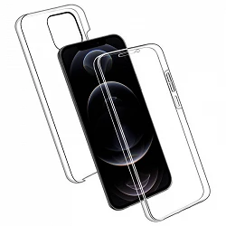 Case double iPhone 12 / 12 Pro 6.1 silicone Transparent front and rear