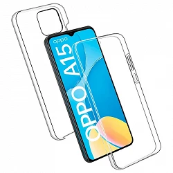 Case double Oppo A15 silicone Transparent front and rear