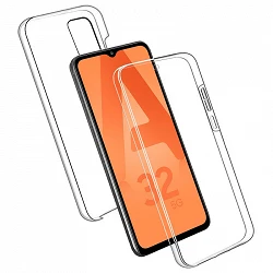 Case double Samsung Galaxy A32-5G silicone Transparent front and rear
