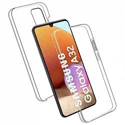 Case double Samsung Galaxy A32-4G silicone Transparent front and rear