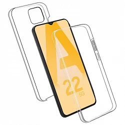 Case double Samsung Galaxy A22-5G silicone Transparent front and rear