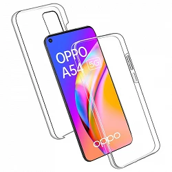 Double Cover Oppo A54/A74 Silicone Transparent Avant et Arrière