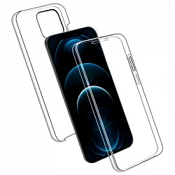 Case double iPhone 13 Pro 6.1 silicone Transparent front and rear