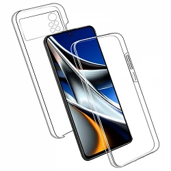 Case double Xiaomi Pocophone M4 Pro 5G silicone Transparent front and rear