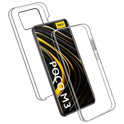 Case double Xiaomi Poco M3 silicone Transparent front and rear