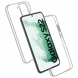 Case double Samsung Galaxy S22 silicone Transparent front and rear