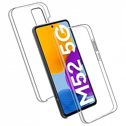 Case double Samsung Galaxy M52 silicone Transparent front and rear
