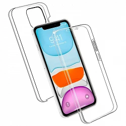 Case double iPhone 11 6.1 silicone Transparent front and rear