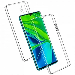 Funda Doble Xiaomi Mi Note 10/Note 10 Pro Silicona Transparente Delantera y Trasera