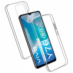 Case double Vivo Y76 silicone Transparent front and rear