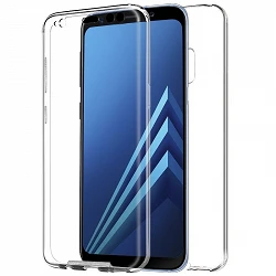 Case double Samsung Galaxy A5 2018 silicone Transparent front and rear