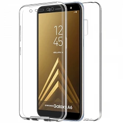 Case double Samsung Galaxy A6 2018 silicone Transparent front and rear