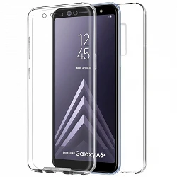 Case double Samsung Galaxy A6 PLUS 2018silicone Transparent front and rear