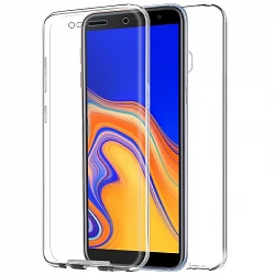 Case double Samsung Galaxy J4 + 2018 silicone Transparent front and rear