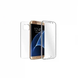 Case double Samsung Galaxy S7 EDGE silicone Transparent front and rear
