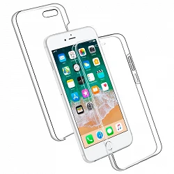 Case double iPhone 6 Plus / 6s Plus silicone Transparent front and rear