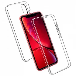 Case double iPhone XR silicone Transparent front and rear
