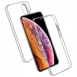 Case double iPhone XS MAX silicone Transparent front and rear