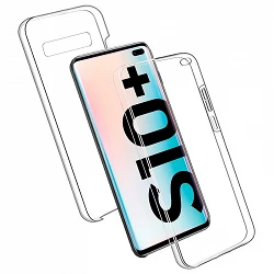 Case double Samsung Galaxy S10 Plus silicone Transparent front and rear