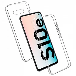 Case double Samsung Galaxy S10e silicone Transparent front and rear