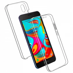 Case double Samsung Galaxy A2 Core silicone Transparent front and rear