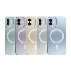 Coque en silicone métallisé mat Magsafe pour iPhone 12 5 couleurs