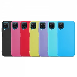 Case silicone smooth Samsung A12-5G with camera 3D - 7 Colors