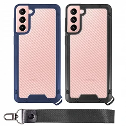 Case Bumper Anti-Shock Samsung S21 with Lanyard short - 2 Colors