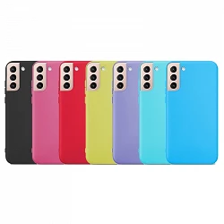 Case silicone smooth Samsung S21 with camera 3D - 7 Colors