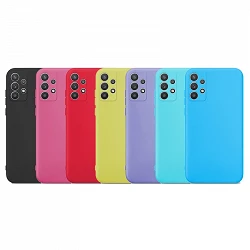 Case silicone smooth Samsung A72 with camera 3D - 7 Colors