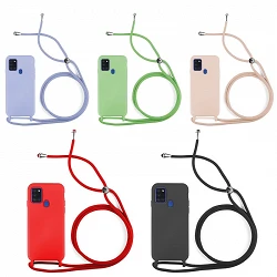 Case smooth with Lanyard Samsung Galaxy A52-5G 5-Colors
