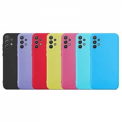 Case silicone smooth Samsung Galaxy A32-4G with Camera 3D - 7 Colors
