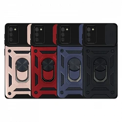 Case with ring and Camera slider Samsung Galaxy A02s with magnet