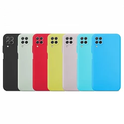 Case silicone smooth Samsung A22-4G with camera 3D - 7 Colors