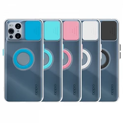 Case Oppo X3/X3Pro Transparent with ring and Camera Covers 5 Colors