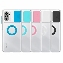 Case Xiaomi Redmi Note 10 Transparent with ring and Camera Covers 5 Colors